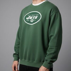 NY Jets Vintage Style Green Oversized Crewneck Sweatshirt XL/2XL